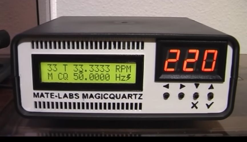 Older prototype of a MagicQuartz turntable speedbox